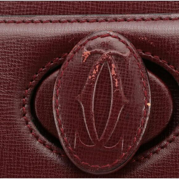 Cartier Bordeaux Leather Backpack – Gold-Tone Hardware – Made in Spain - Picture 5 of 7